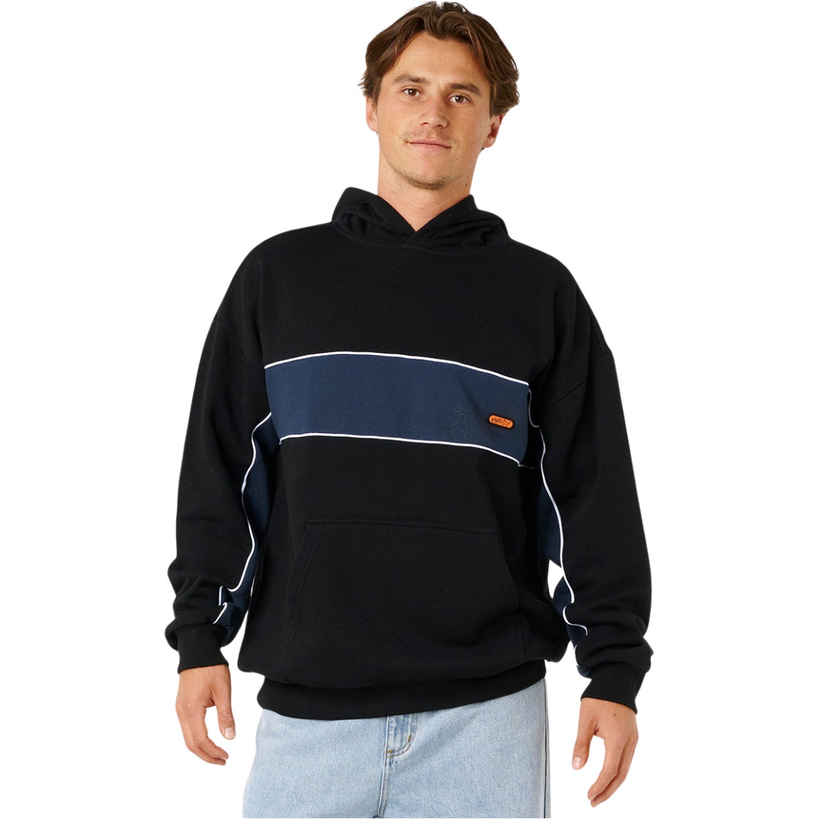 2026 Rip Curl Mens Panel Beater Hoodie 0BIMFL - Black